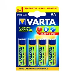 Akumulatory AA VARTA R6 Longlife ACCU 2100mAh Ready To Use - 4 sztuki, niski pobór mocy