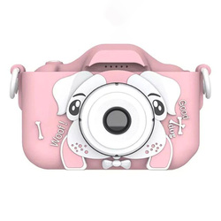 Aparat z kamerą prezent dla dziecka  + etui ochronne  - piesek różowy