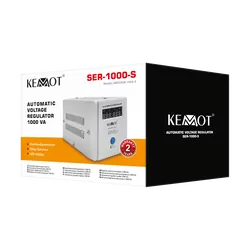 Automatyczny stabilizator napięcia KEMOT SER-1000-S, czarny, moc 1000VA, opóźnienie DELAY