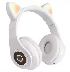 Bezprzewodowe nauszne słuchawki z uszami Bluetooth białe