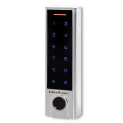 Ddotykowy zamek szyfrowy  z czytnikiem linii papilarnych RFID Qoltec Titan Bluetooth kod karta brelok dzwonek