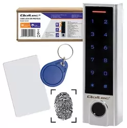 Dotykowy zamek szyfrowy z czytnikiem linii papilarnych RFID Qoltec Proteus kod karta brelok dzwonek