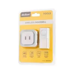 Dzwonek bezprzewodowy Rebel z wtyczką 230V do drzwi 36 melodii 2xUSB