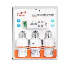 Gniazdo żarówki E27 sterowane pilotem LTC gniazdo 3x sterowane zdalnie