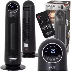 Kolumnowy termowentylator ceramiczny z timerem   pilot LCD Adler AD 7731