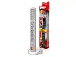 Listwa zasilająca ACAR S10 5X płaskie 3m 5X 230V PL szara