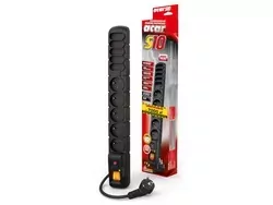 Listwa zasilająca ACAR S10 płaskie 230V czarna 1.5m 5X PL