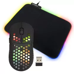 Mysz gamingowa bezprzewodowa BLOW FLASH + mata podświetlana LED GRB