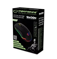 Mysz gamingowa Esperanza SHADOW - czarna, regulacja DPI, RGB, przewodowa