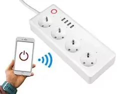 Przedłużacz Smart Home listwa LTC sterowana zdalnie 1.8m WiFi 4x SCHUKO 16A   4x USB 3.1A biała