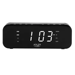Radiobudzik Adler AD 1192B czarny, Bluetooth 5.0, ładowarka bezprzewodowa 5W, LED