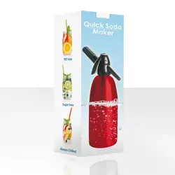Saturator QUICK SODA czerwony syfon do wody 1L   25 naboi   5 kostek lodu