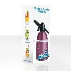 Saturator syfon do wody fioletowy QUICK SODA 1L   25 naboi   5 kostek lodu