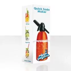 Saturator syfon do wody pomarańczowy QUICK SODA 1L   10 naboi   5 kostek lodu