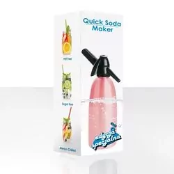 Syfon do wody saturator różowy 1L QUICK SODA  10 naboi   5 kostek lodu