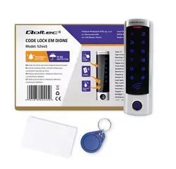 Szyfrowy zamek Qoltec DIONE slim brelok dzwonek kod karta z czytnikiem RFID