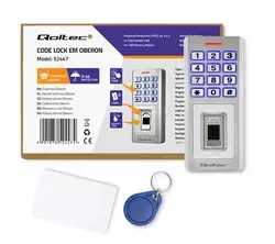 Zamek szyfrowy z czytnikiem linii papilarnych Qoltec Oberon RFID kod karta dzwonek brelok