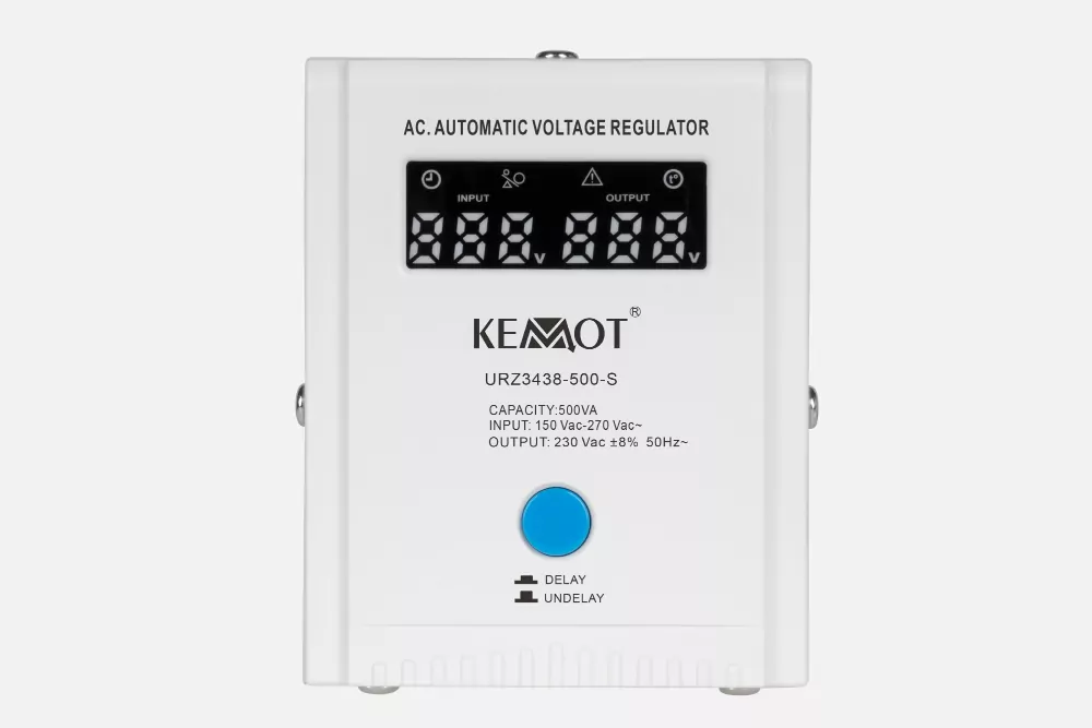 Automatyczny stabilizator napięcia KEMOT SER-1000-S czarny moc 1000VA opóźnienie DELAY
