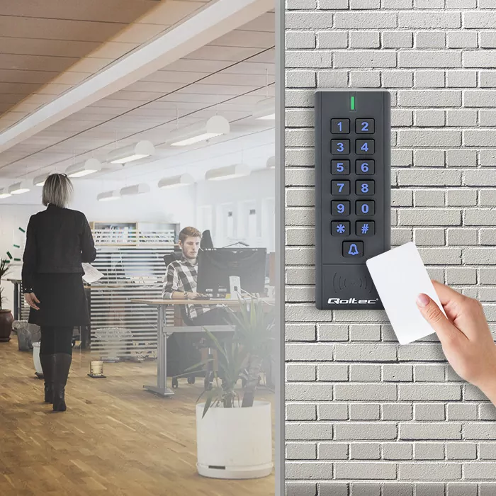 Zamek szyfrowy z czytnikiem RFID Qoltec CALISTO brelok dzwonek kod + karta