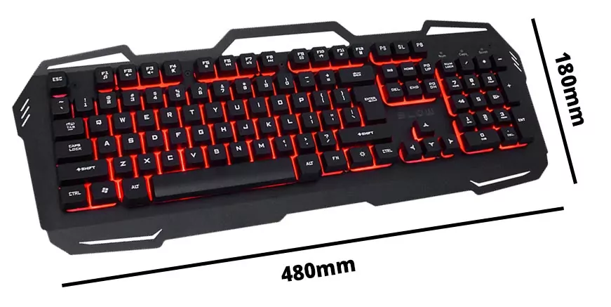 Klawiatura podświetlana gamingowa BLOW COLD STEEL + mata + mysz  + głośniki BT760TWS