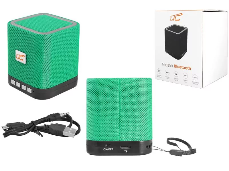 Głośnik  Przenośny Bluetooth z radiem FM LTC KOSTKA FM AUX microSD - miętowy