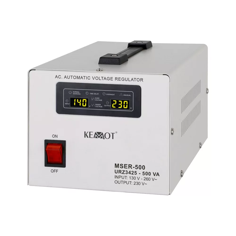 Stabilizator napięcia automatyczny MSER-500 500VA serwomotor KEMOT 