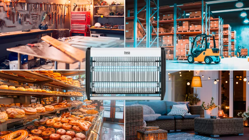 Lampa owadobójcza TEESA UV 2x10W rażąca na komary muchy ćmy