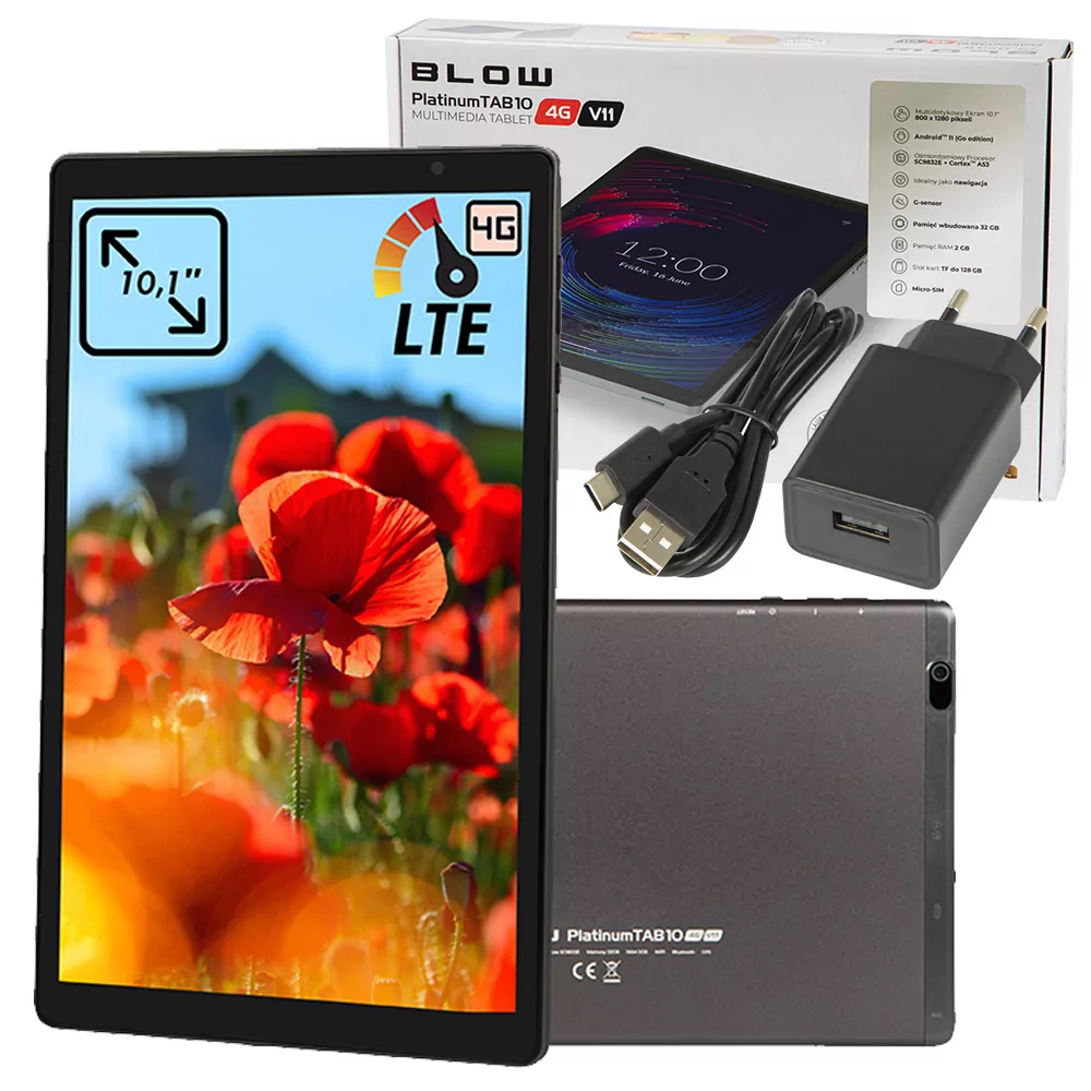 Tablet BLOW PlatinumTAB10 V11 10.1" 4G LTE WiFi GPS Android 
