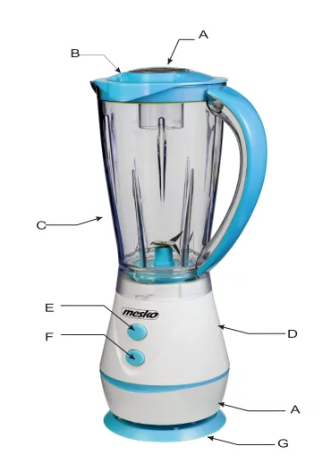 Blender Mesko MS 4060g kielichowy 1L