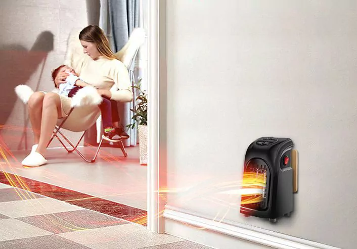 Wtyczkowy termowentylator regulowany grzejnik do kontaktu z grzałką ceramiczną BLOW FH-A21