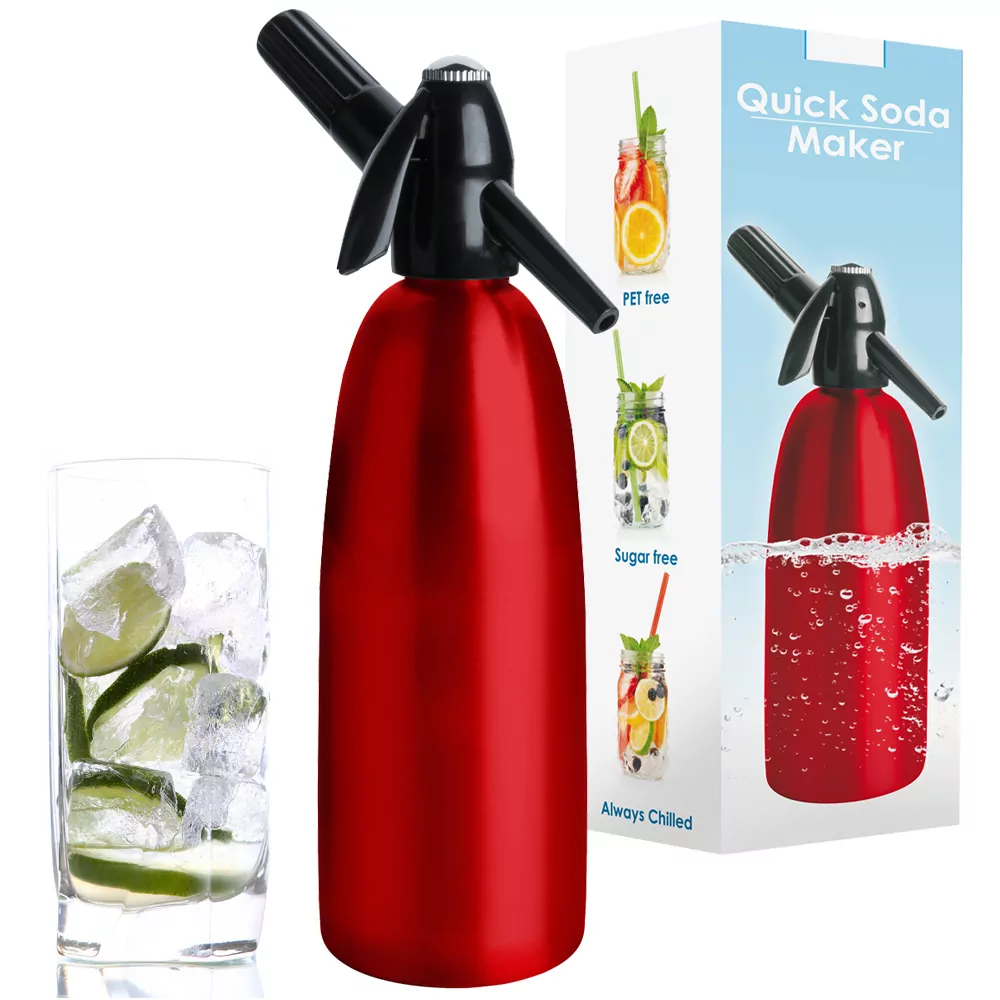 Saturator do wody QUICK SODA SA-01D syfon czerwony 1L