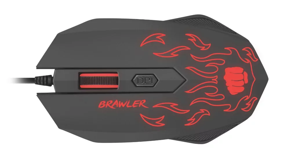 Podświetlana gamingowa mysz FURY BRAWLER + mata podświetlana 