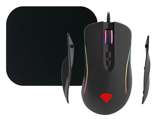 Podświetlana gamingowa mysz dla graczy GENESIS XENON 750 RGB aż 10200DPI + podkładka