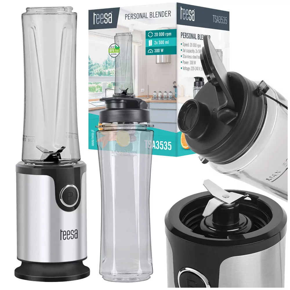 Blender personalny TEESA do smoothie shake 2 kubki 