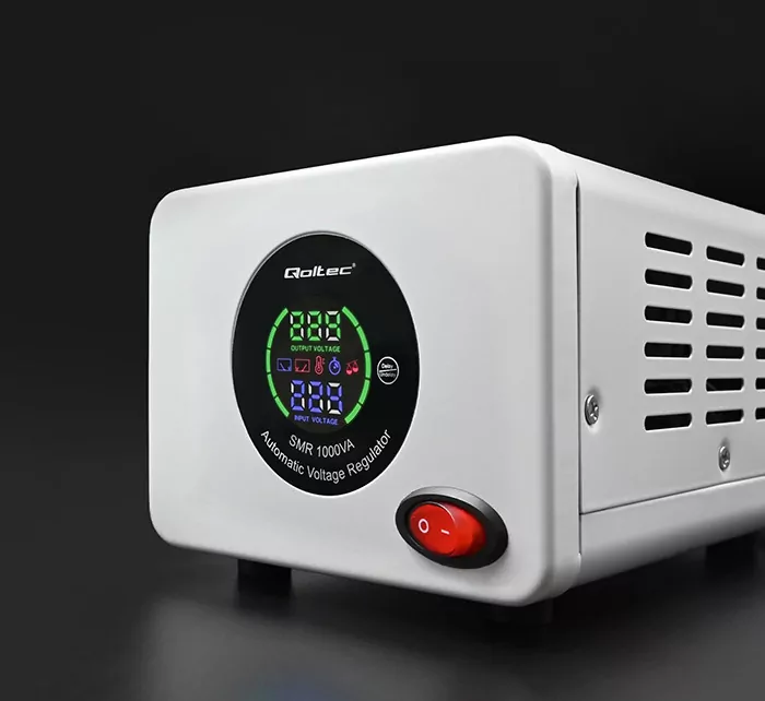 Stabilizator napięcia AVR PRO 1000VA 3% 800W automatyczny Qoltec