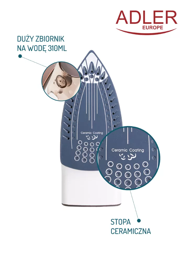 Żelazko ceramiczne 3000 W Adler AD 5030