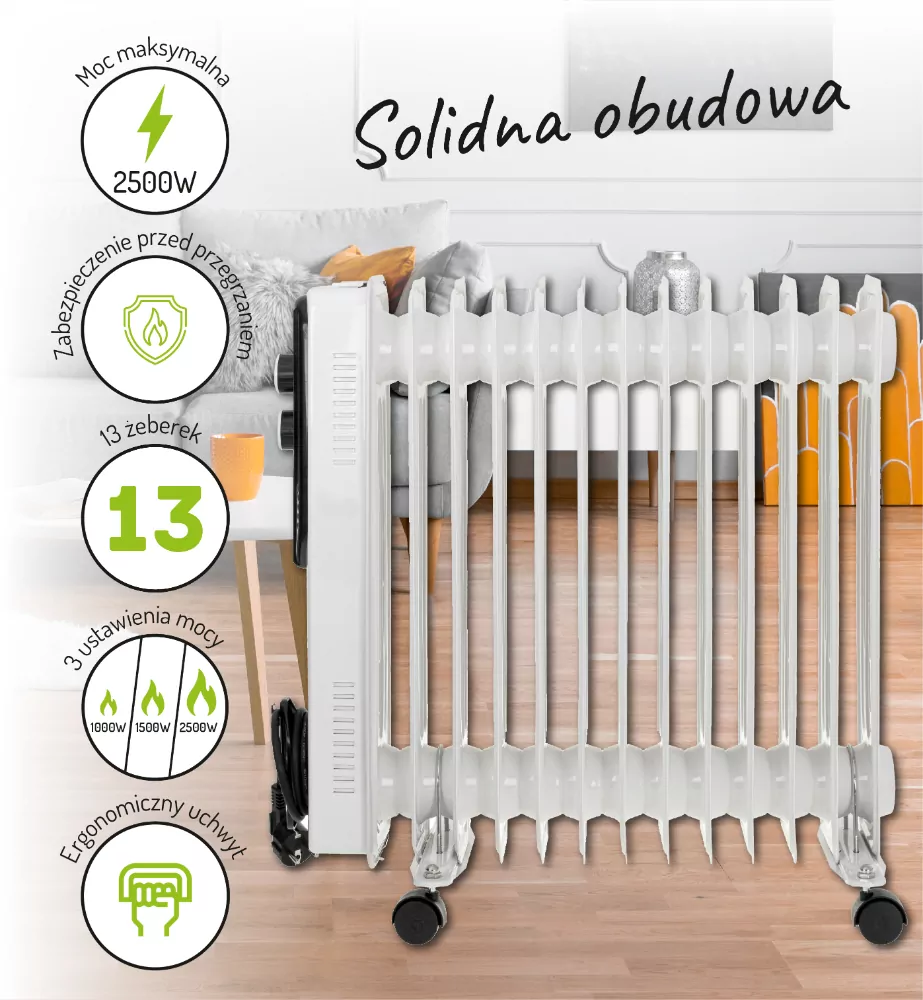 Olejowy grzejnik Adler AD 7818 2500 W 13 żeberek