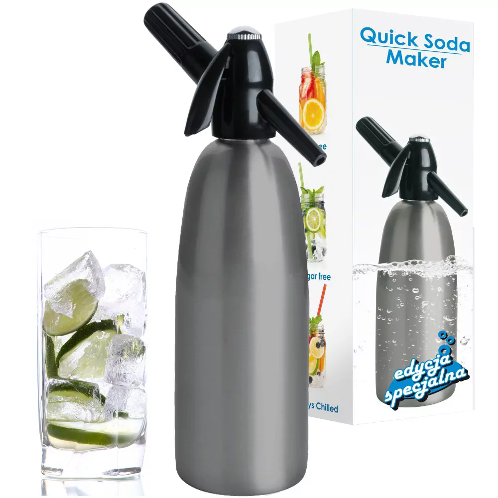 Saturator do wody syfon szary 1L QUICK SODA SA-01- special edition