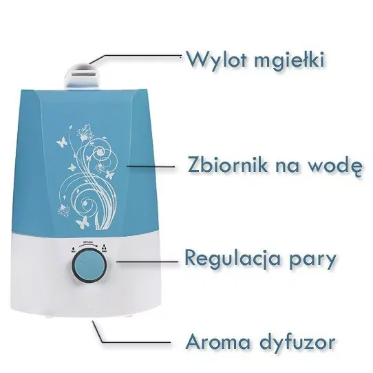Nawilżacz powietrza ultradźwiękowy filtr ceramiczny 2.6l