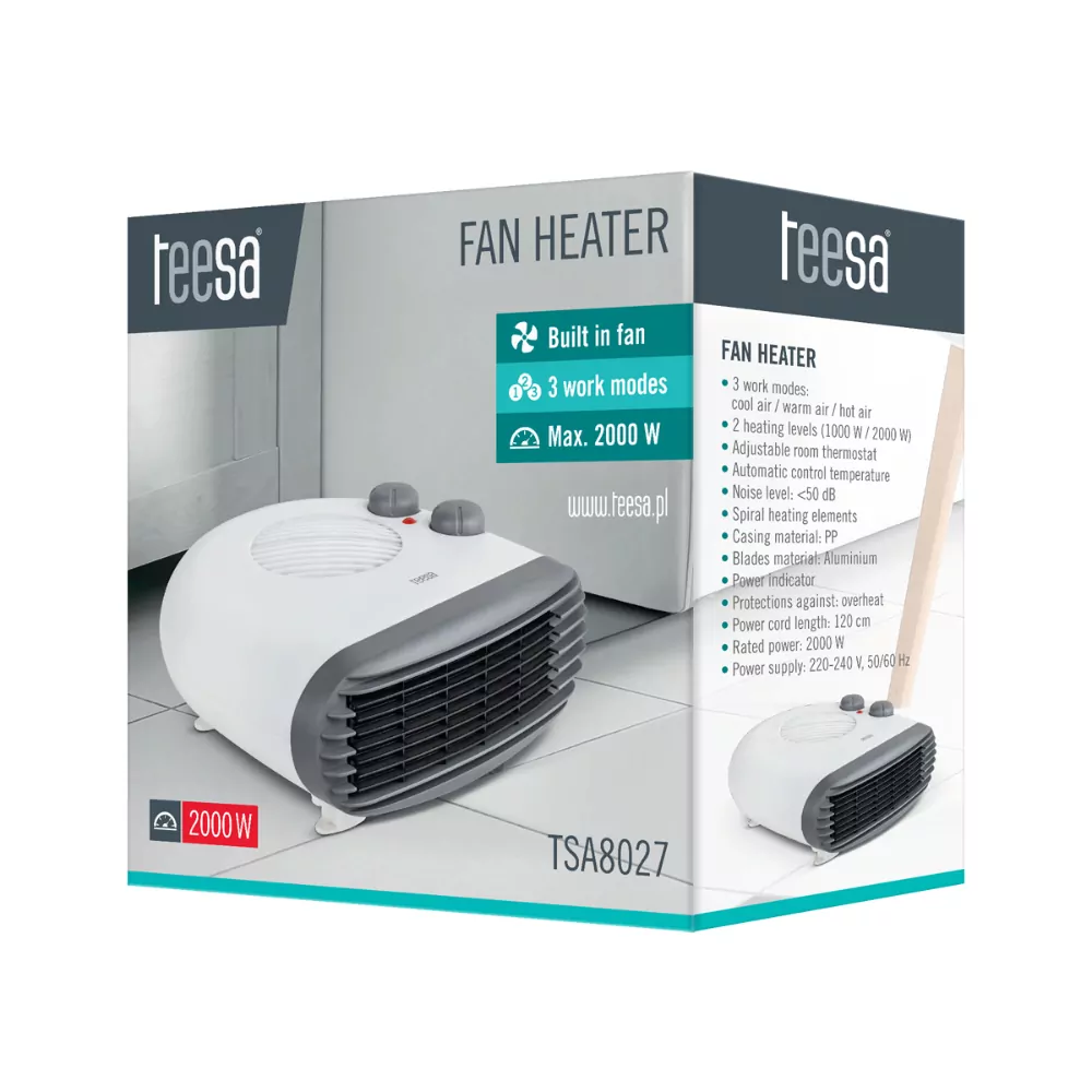 Termowentylator TEESA TSA8027 farelka z termostatem 2000W