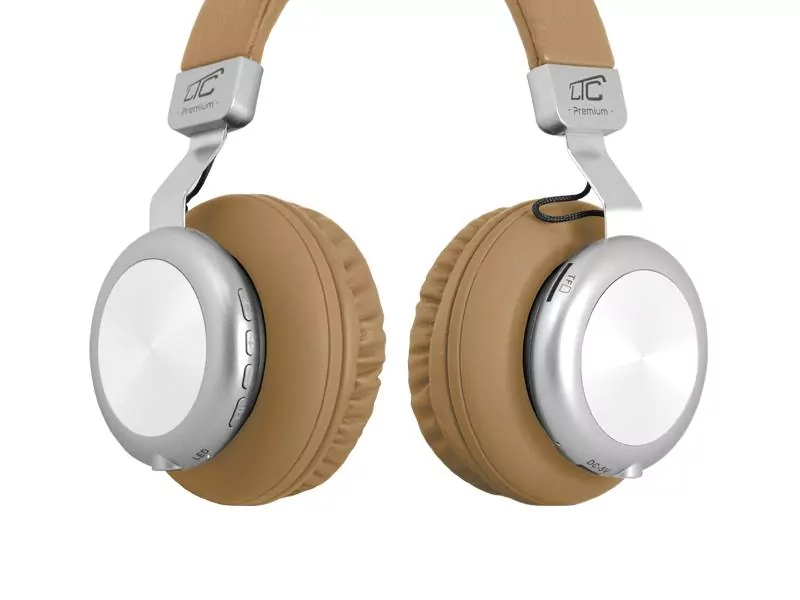 Bezprzewodowe Bluetooth słuchawki złote  LTC SYMPHONY mikrofon FM SD AUX 
