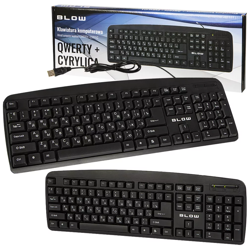 Komputerowa klawiatura BLOW KP-104 QWERTY + CYRYLICA