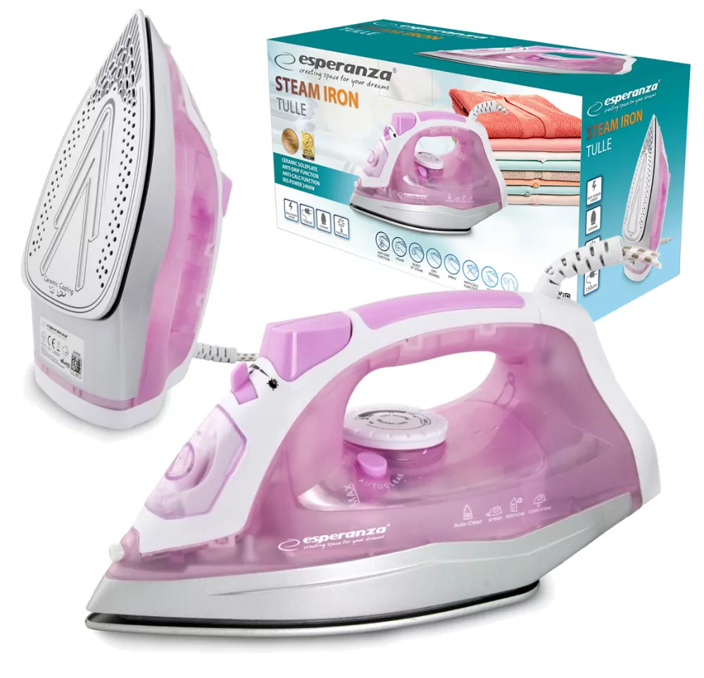 Parowe żelazko 2400W ceramiczne Esperanza TULLE CERAMIC 