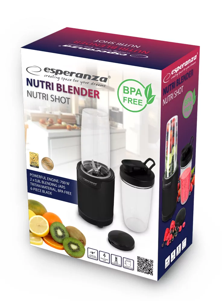 Personalny blender 6w1 NutriBlender Esperanza NUTRI SHOT + 2 kubki