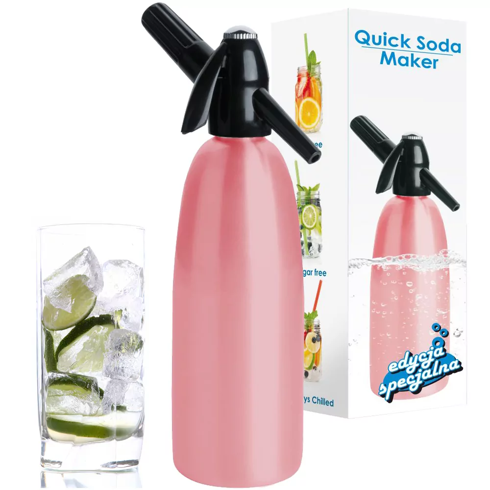 Saturator do wody QUICK SODA SA-01 syfon 1L różowy special edition