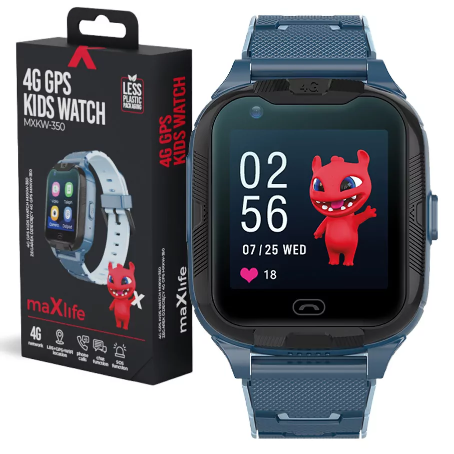 Zegarek smartwatch dla dzieci Maxlife MXKW-350 GPS WiFi niebieski 