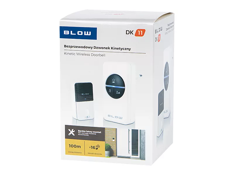 Dzwonek do drzwi bezprzewodowy Blow KINETIC DK-11 biały