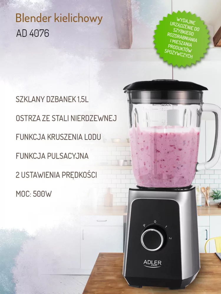 Kielichowy blender Adler AD 4076 1,5L 1000W