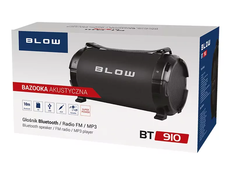 Przenośny Głośnik Bluetooth  BLOW  BAZOOKA BT910 PMPO 50W + aux + usb