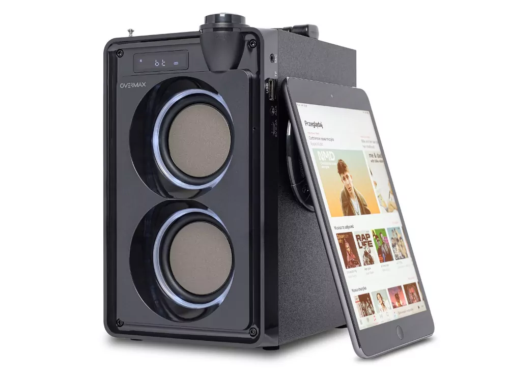 Głośnik Bezprzewodowy Bluetooth OVERMAX SOUNDBEAT 5.0 mikrofon  + funkcja karaoke Pilot 20W 